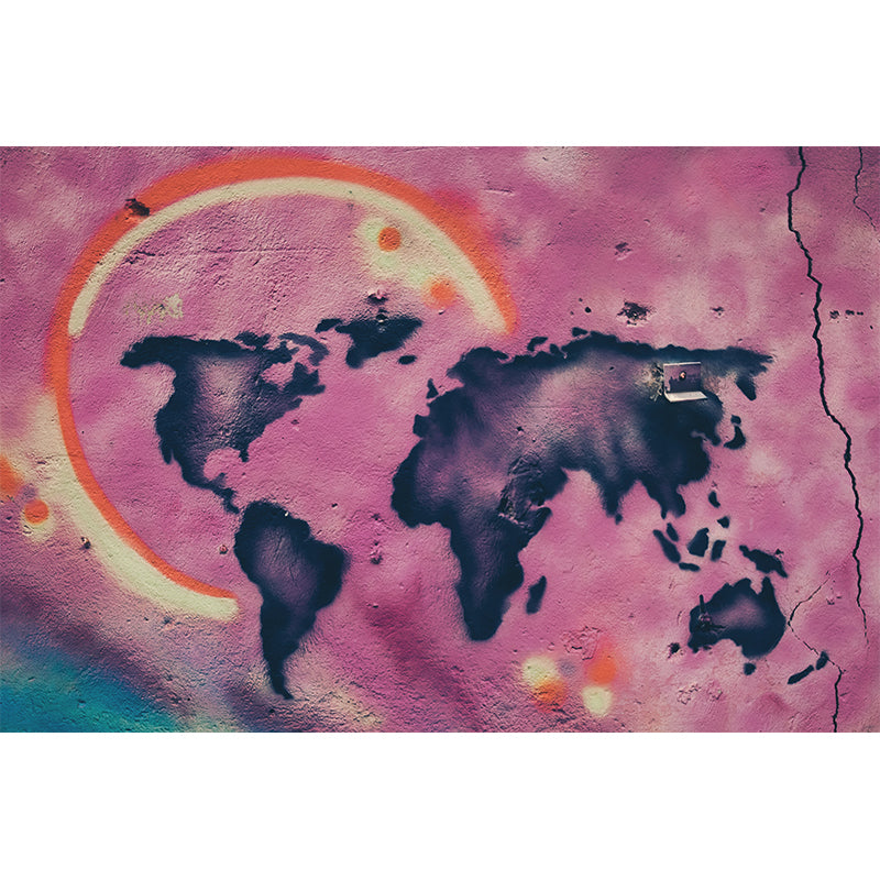 Eco-friendly Wall Mural Wallpaper Map Photography Sitting Room Wall Mural