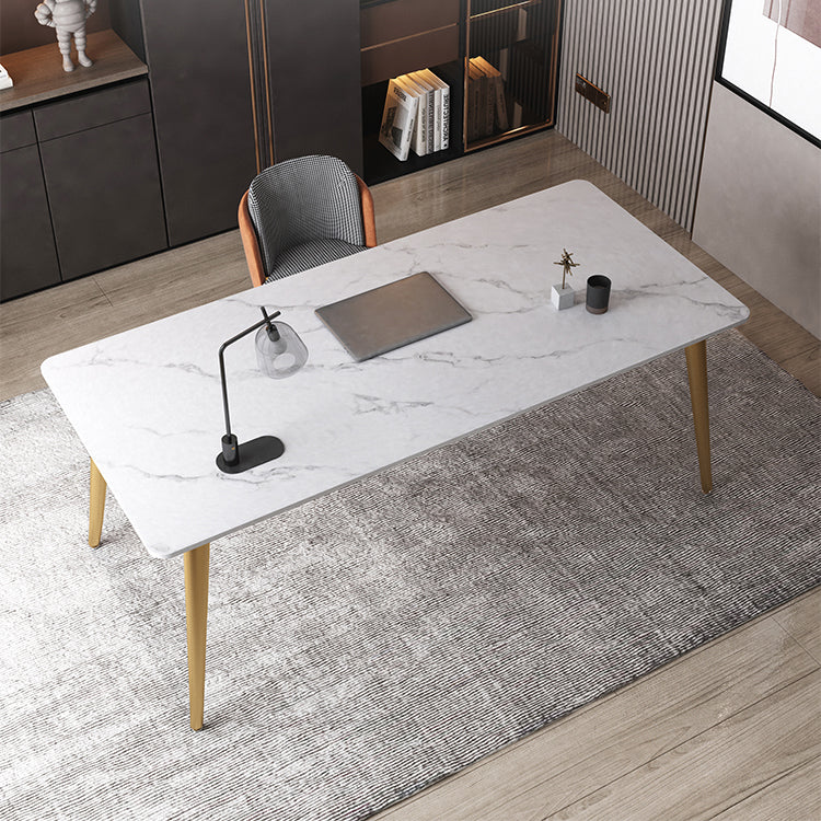 Modern Style Office Desk Home Rectangular Sintered Stone Writing Desk