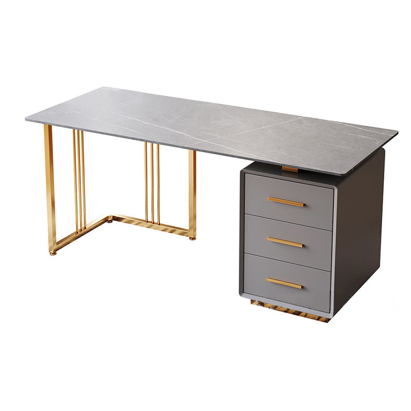 Glam Style Writing Desk Study Room Office Desk with 3-drawer