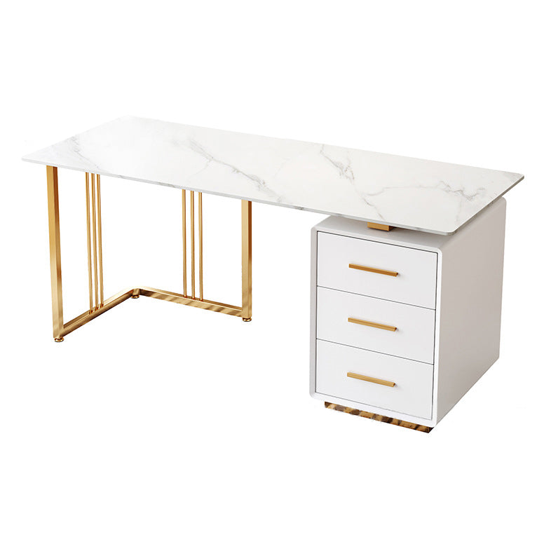 Glam Style Writing Desk Study Room Office Desk with 3-drawer