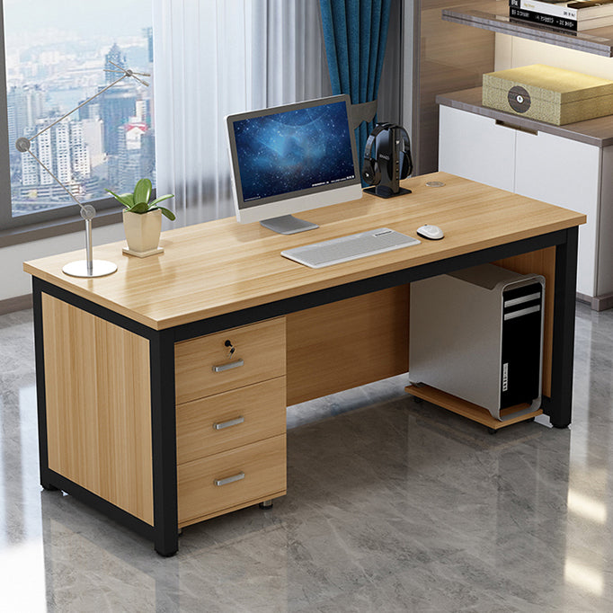 Rectangular Modern Computer Desk Manufactured Wood Desk with Locking Drawer