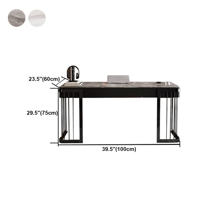 Contemporary Curved Writing Desk Stone Office Desk with Drawer