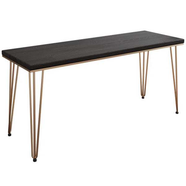 Glam Style Hairpin Writing Desk Rectangular Solid Wood Office Desk