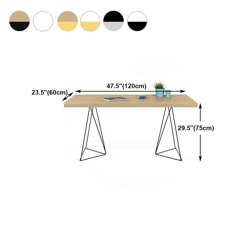 Contemporary Rectangular Writing Desk Pine Solid Wood Office Desk