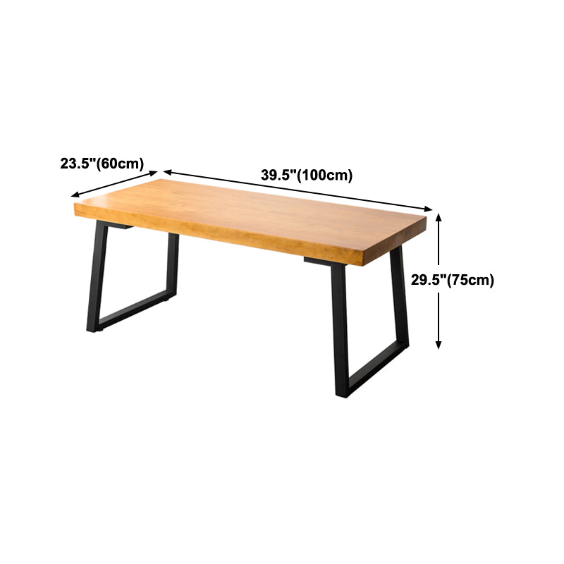 Solid Wood Rectangular Work Table Fixed Home Office Modern Writing Desk