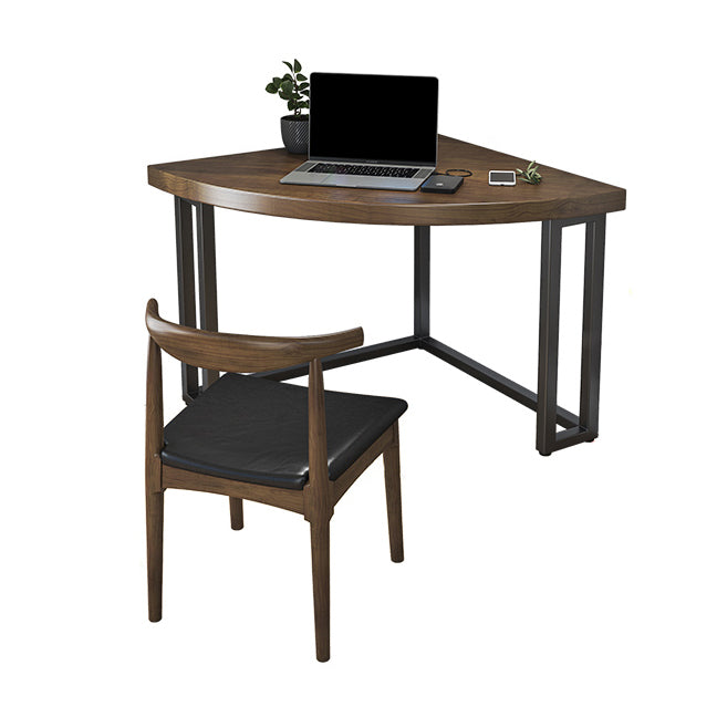 Modern Style Office Desk Solid Wood Home Use Desk with Metal Legs