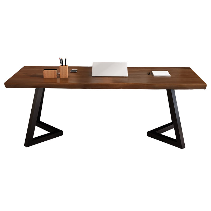 Modern Style Brown Top Office Desk Home Solid Wood Writing Desk