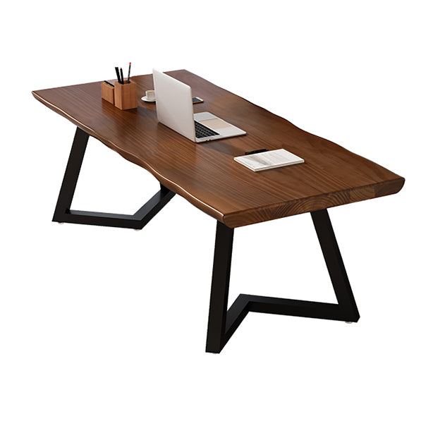 Modern Style Brown Top Office Desk Home Solid Wood Writing Desk