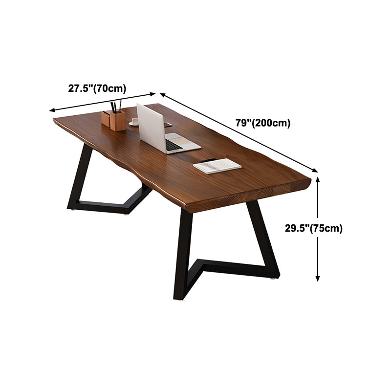 Modern Style Brown Top Office Desk Home Solid Wood Writing Desk