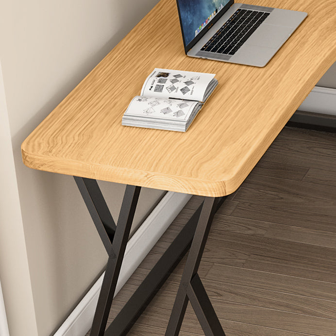 Modern Wooden Office Desk L-Shaped Home Desk with Metal Base