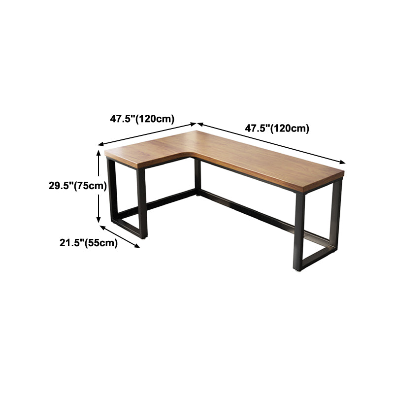 Solid Wood L-Shaped Writing Table Simplicity Fixed Work Desk