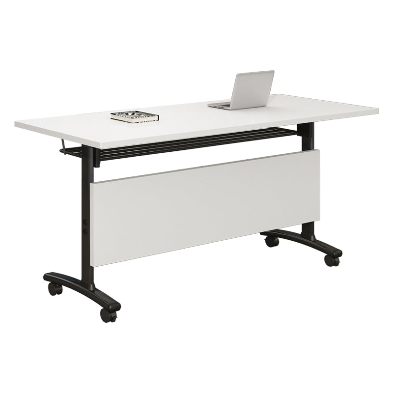 Rectangular Writing Desk Metal Base with Caster Wheel Desk for Office