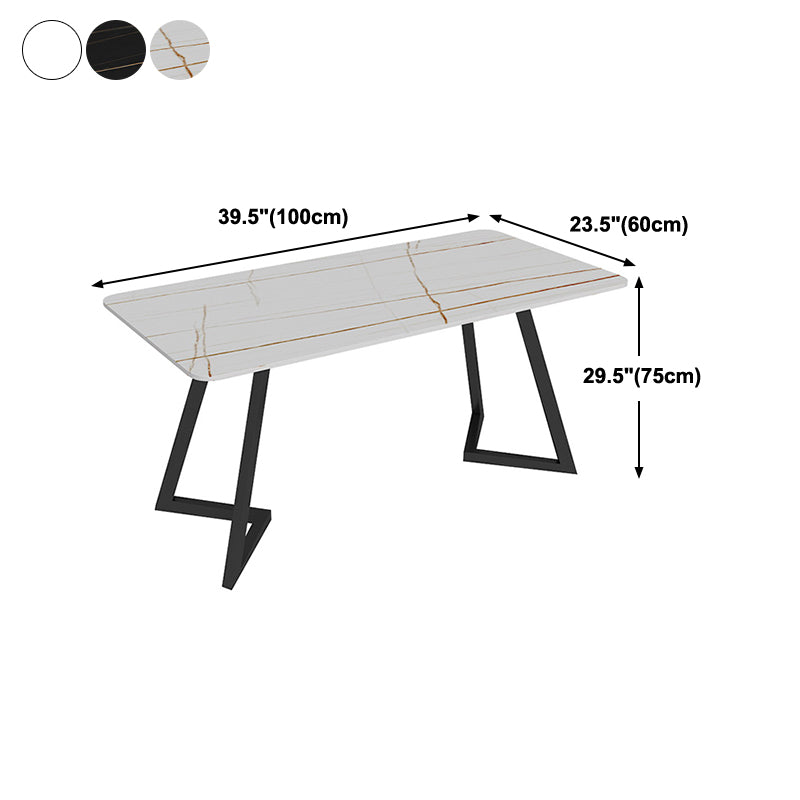 Curved Modern Style Working Table Sintered Stone Writing Table