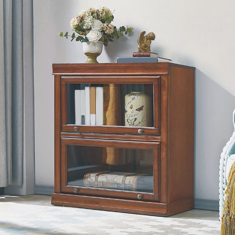 Wooden Standard Bookcase Contemporary Closed Back Bookshelf With Door