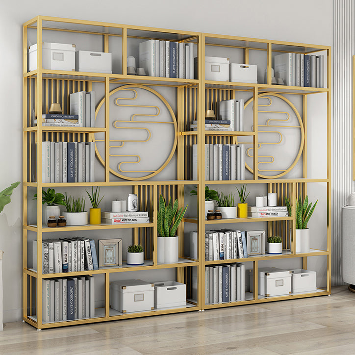 Modern Living Room Etagere Bookshelf Iron Frame Manufactured Wood Shelf Bookcase