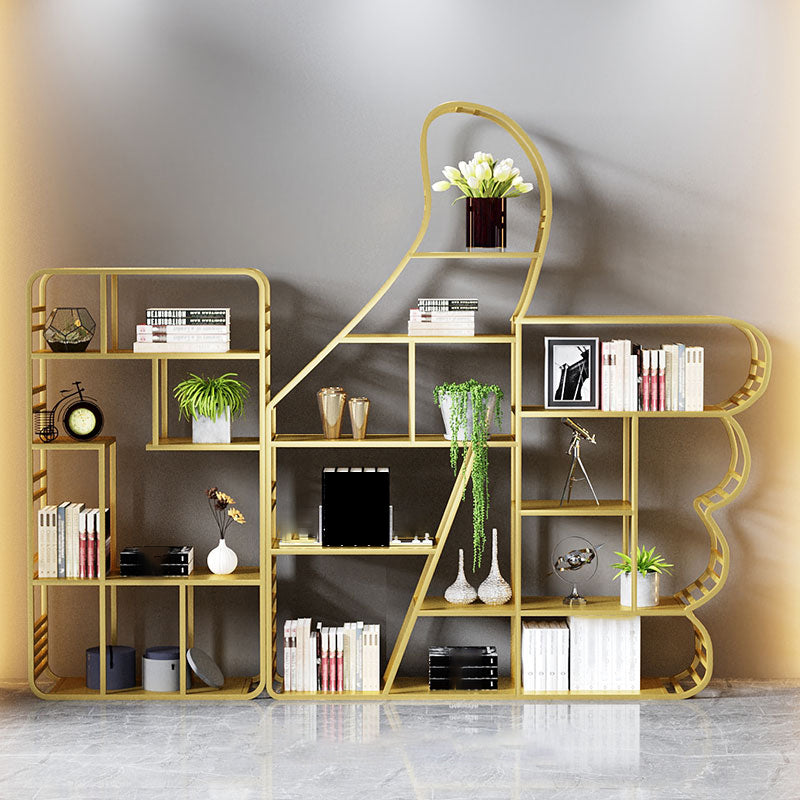 Geometric Shelf Bookcase Modern Metal Bookshelf for Home Office