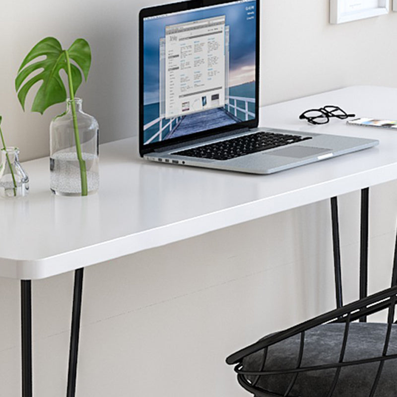 Wood Bar Dining Table Modern Rectangle Bar Table with 4 Legs Base for Milk Tea Shop