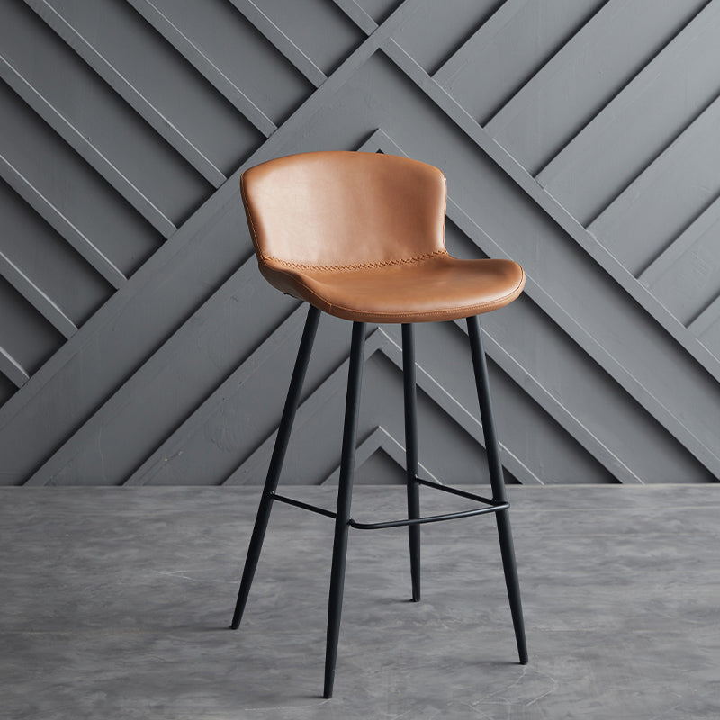 Scandinavian Home Leather Stool Footrest Matte Finish Barstool