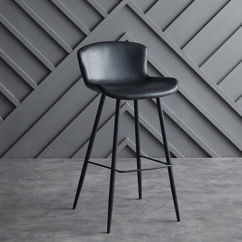 Scandinavian Home Leather Stool Footrest Matte Finish Barstool