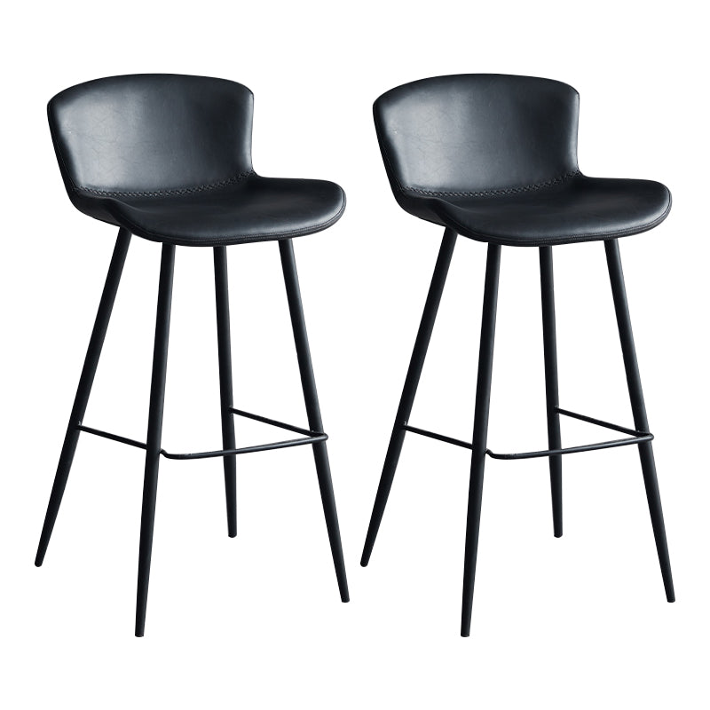 Scandinavian Home Leather Stool Footrest Matte Finish Barstool