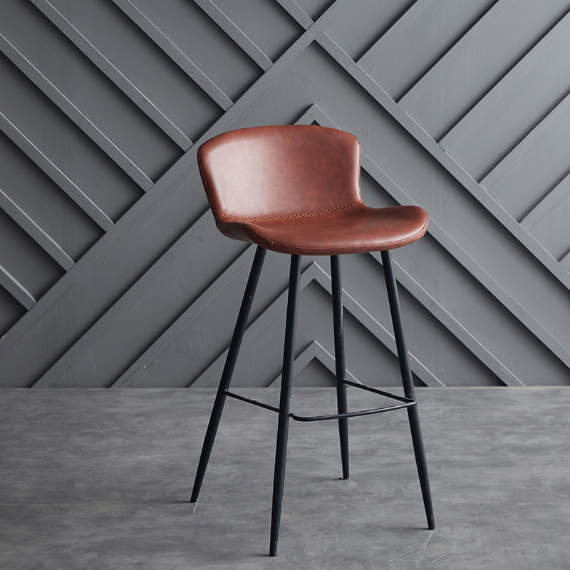 Scandinavian Home Leather Stool Footrest Matte Finish Barstool