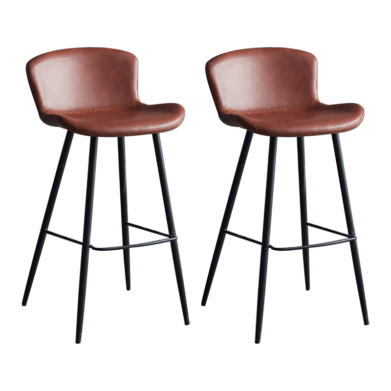 Scandinavian Home Leather Stool Footrest Matte Finish Barstool