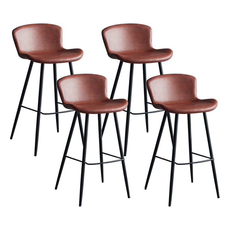 Scandinavian Home Leather Stool Footrest Matte Finish Barstool