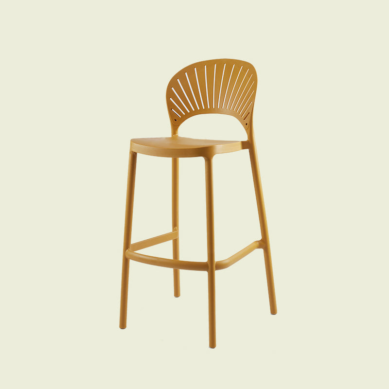Scandinavian Matte Finish Plastic Barstool Milk Tea Shop Full Back Stool