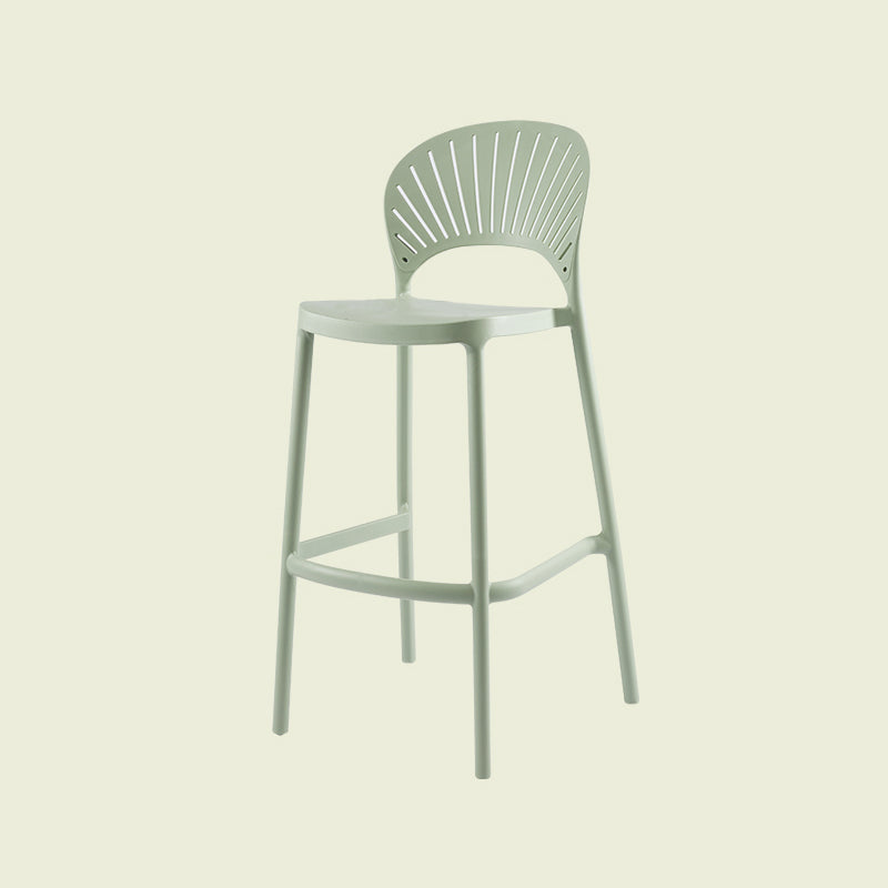 Scandinavian Matte Finish Plastic Barstool Milk Tea Shop Full Back Stool