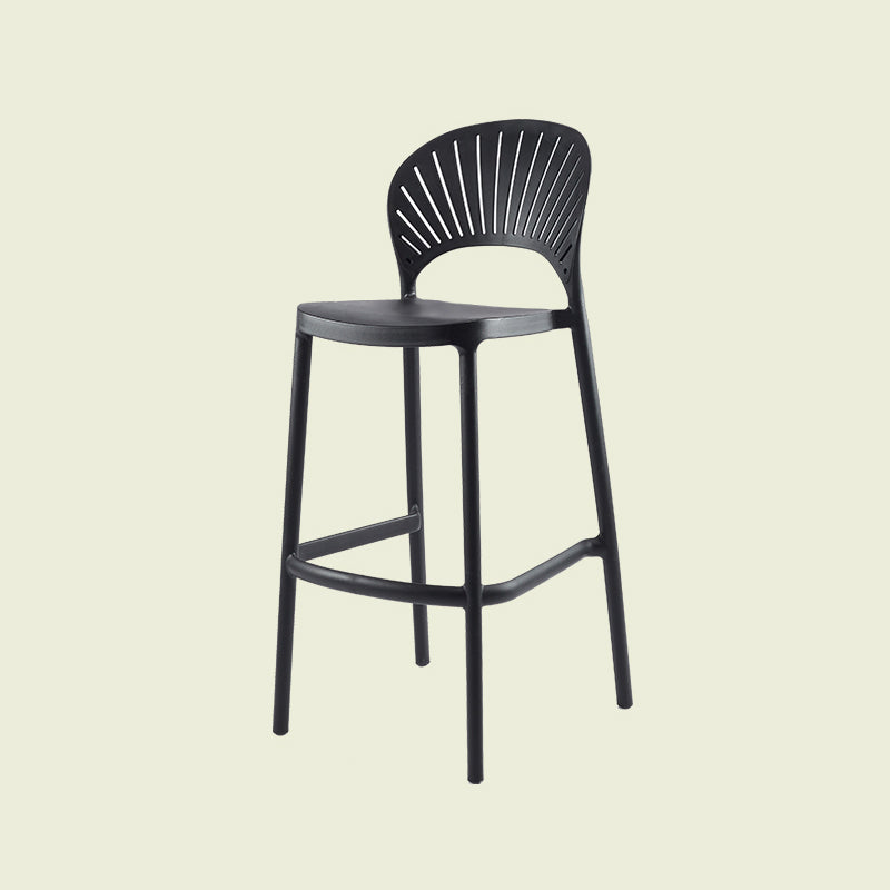 Scandinavian Matte Finish Plastic Barstool Milk Tea Shop Full Back Stool