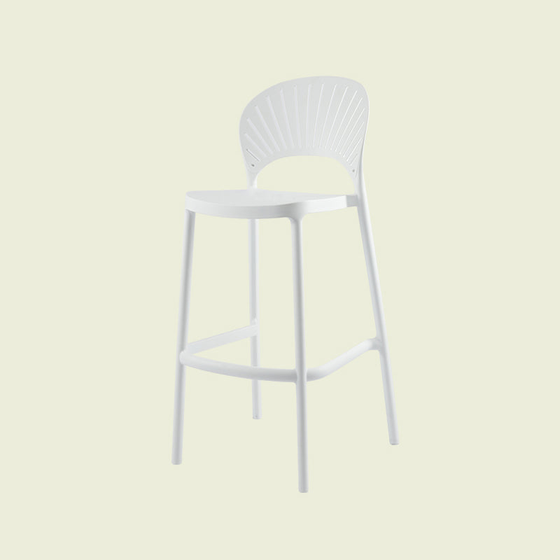 Scandinavian Matte Finish Plastic Barstool Milk Tea Shop Full Back Stool