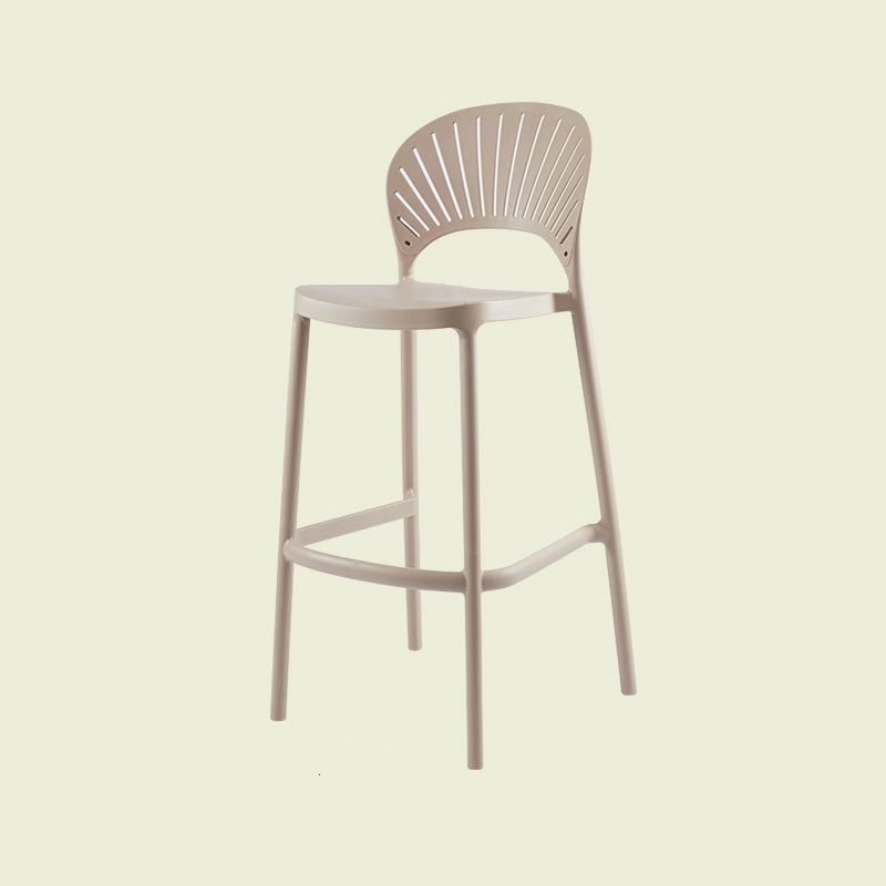 Scandinavian Matte Finish Plastic Barstool Milk Tea Shop Full Back Stool