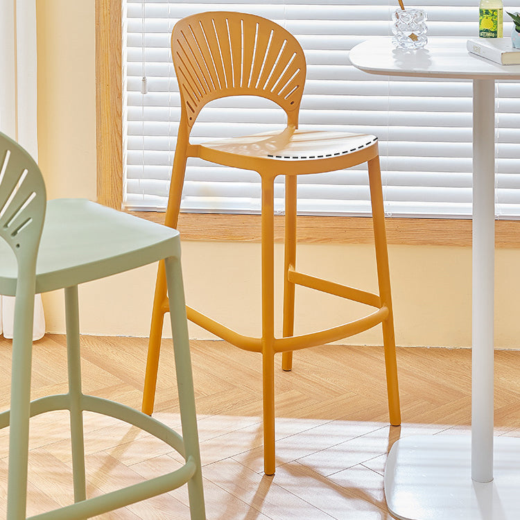 Scandinavian Matte Finish Plastic Barstool Milk Tea Shop Full Back Stool