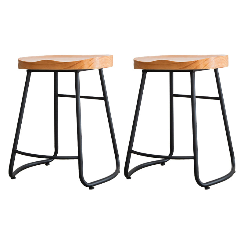 Contemporary Backless Solid Wood Bar Stool Matte Finish Indoor Stool