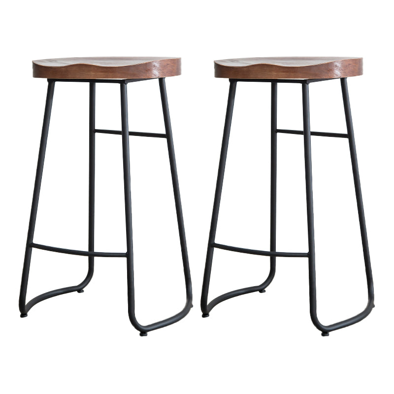 Contemporary Backless Solid Wood Bar Stool Matte Finish Indoor Stool