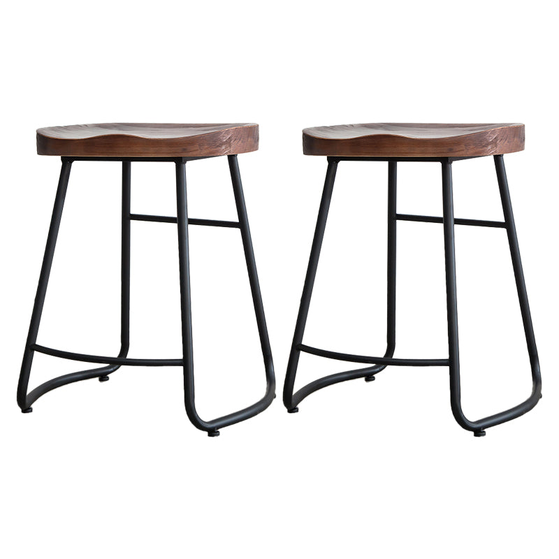 Contemporary Backless Solid Wood Bar Stool Matte Finish Indoor Stool