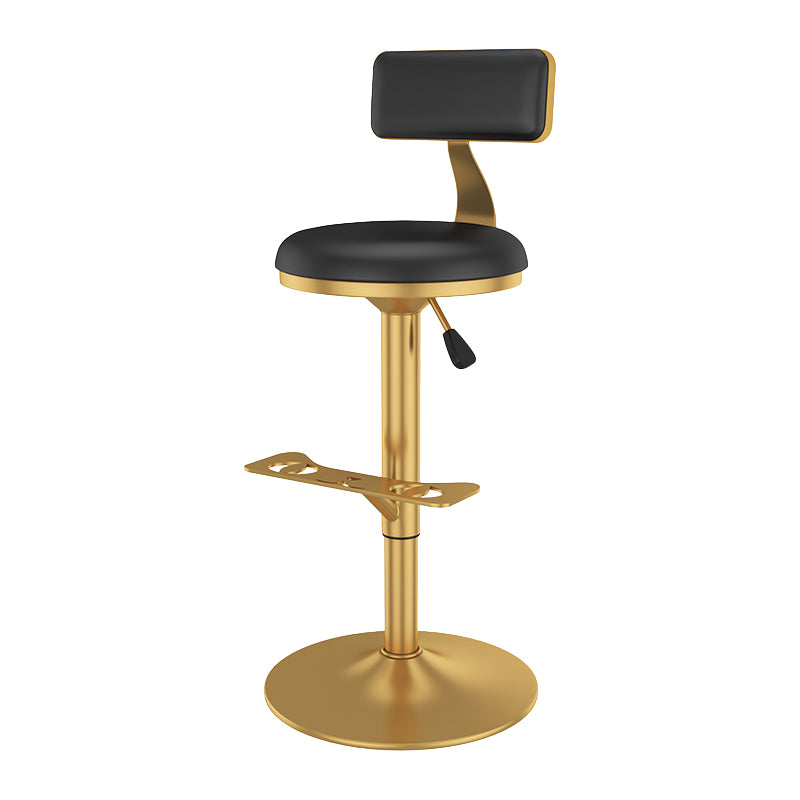 Glam Jewelry Shop Adjustable Height Stool Matte Finish Leather Barstool