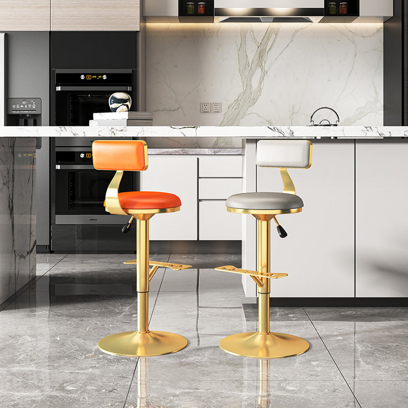 Glam Jewelry Shop Adjustable Height Stool Matte Finish Leather Barstool