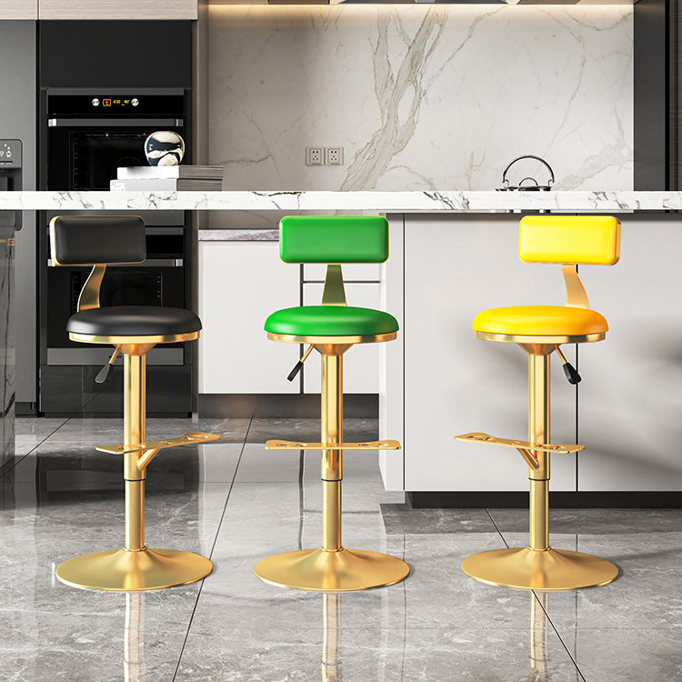 Glam Jewelry Shop Adjustable Height Stool Matte Finish Leather Barstool