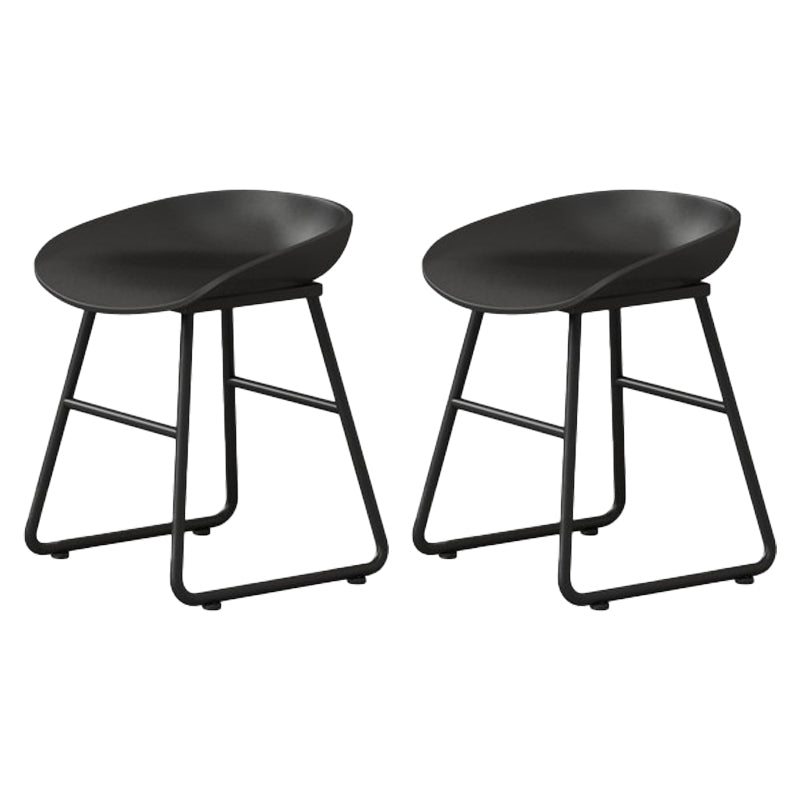 Modern Milk Tea Shop Footrest Barstool Matte Finish Plastic Stool