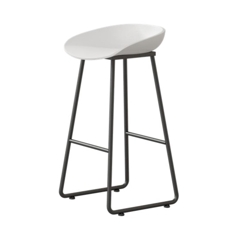 Modern Milk Tea Shop Footrest Barstool Matte Finish Plastic Stool