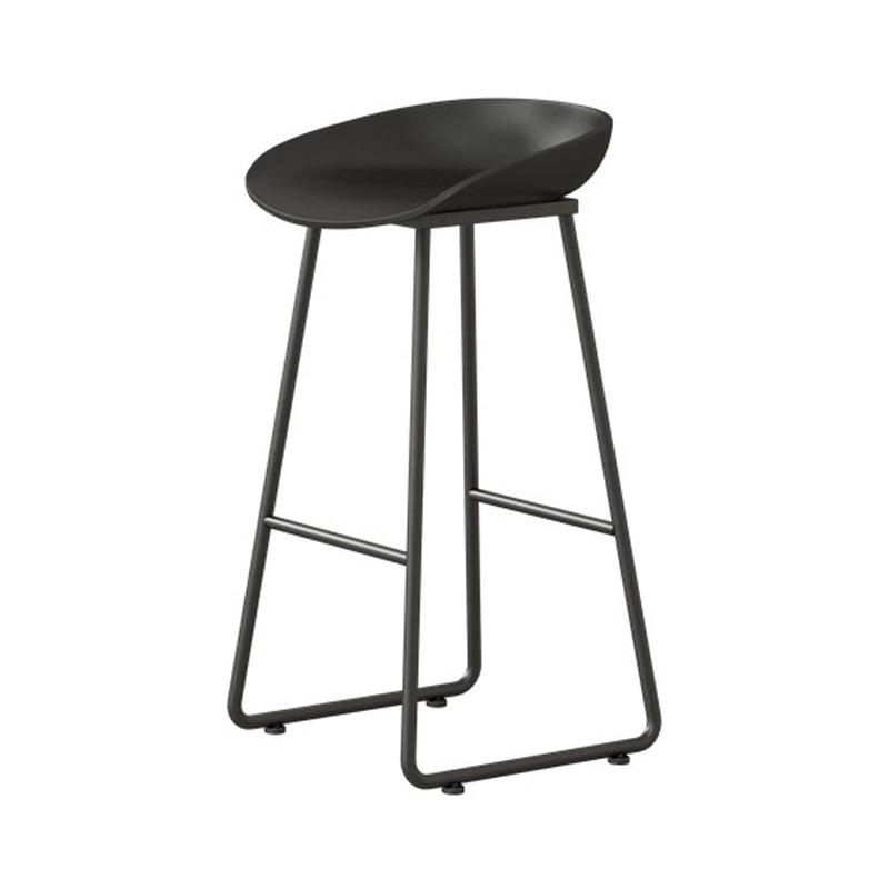 Modern Milk Tea Shop Footrest Barstool Matte Finish Plastic Stool