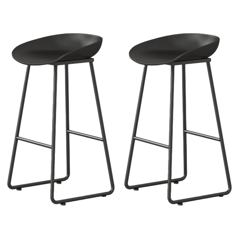 Modern Milk Tea Shop Footrest Barstool Matte Finish Plastic Stool