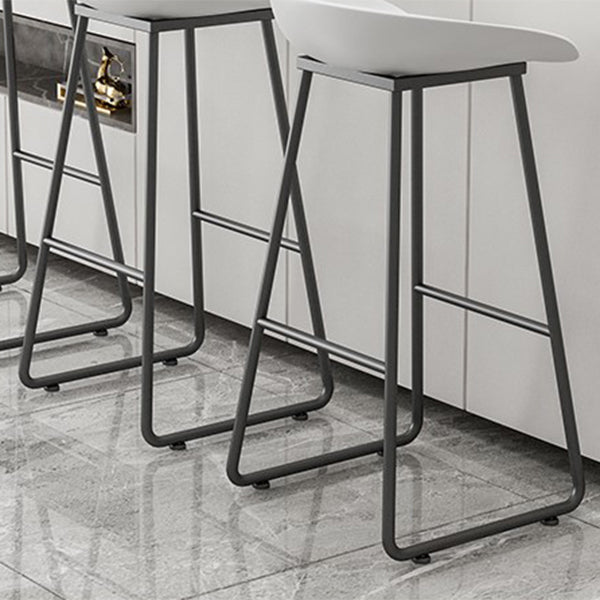 Modern Milk Tea Shop Footrest Barstool Matte Finish Plastic Stool