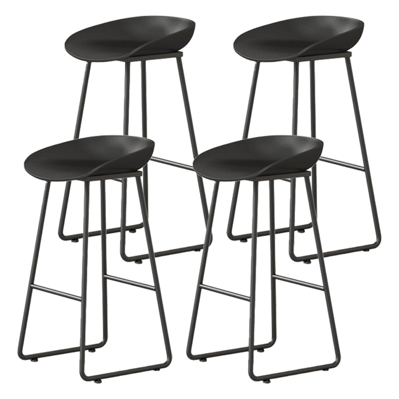 Modern Milk Tea Shop Footrest Barstool Matte Finish Plastic Stool