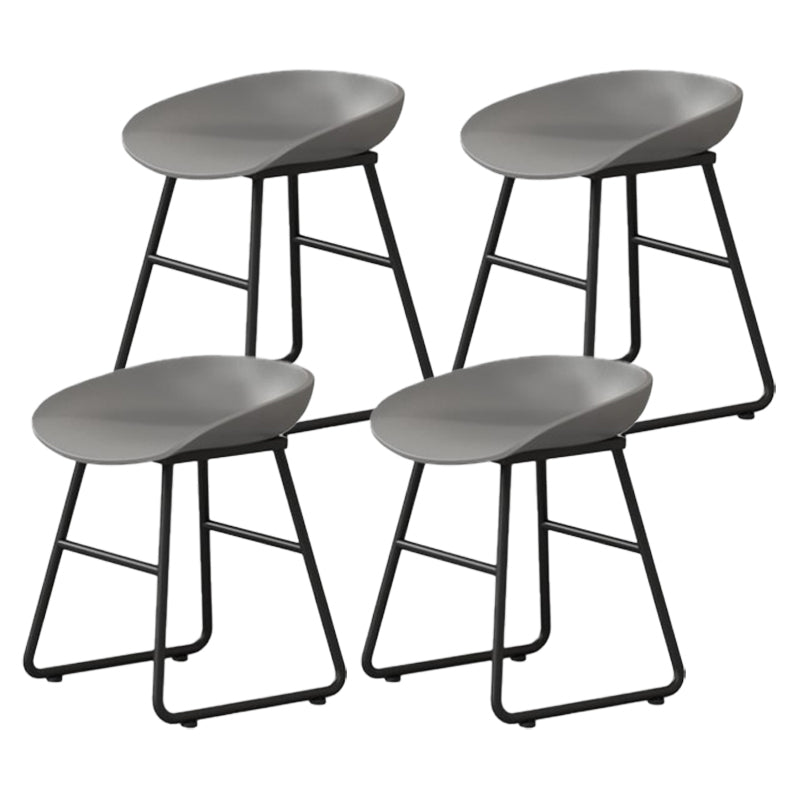 Modern Milk Tea Shop Footrest Barstool Matte Finish Plastic Stool