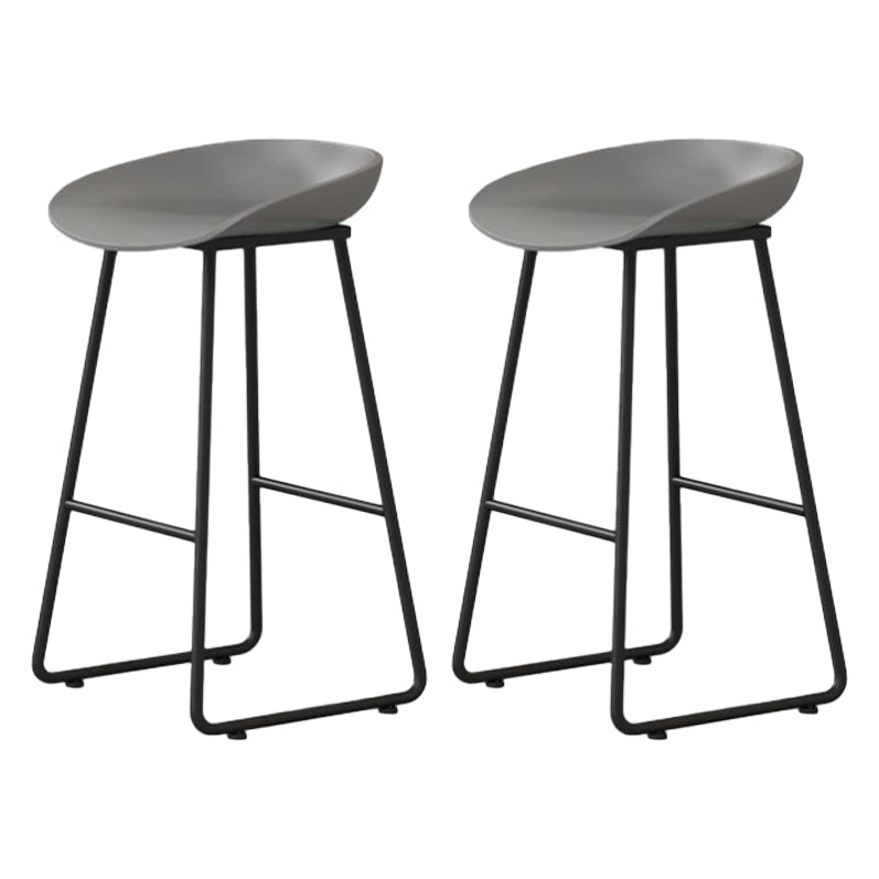 Modern Milk Tea Shop Footrest Barstool Matte Finish Plastic Stool
