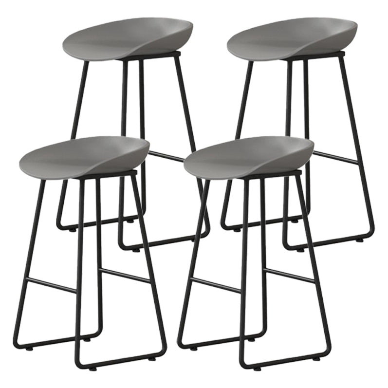 Modern Milk Tea Shop Footrest Barstool Matte Finish Plastic Stool