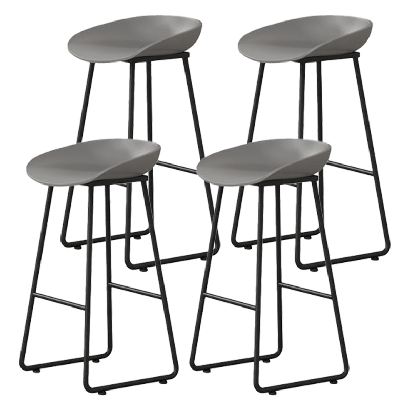 Modern Milk Tea Shop Footrest Barstool Matte Finish Plastic Stool