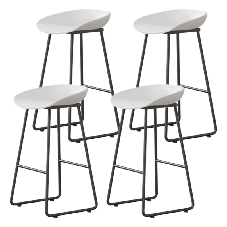 Modern Milk Tea Shop Footrest Barstool Matte Finish Plastic Stool
